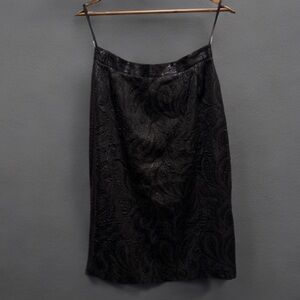 Oscar de la Renta Studio Black Metallic Paisley Skirt Size 8 Lined
